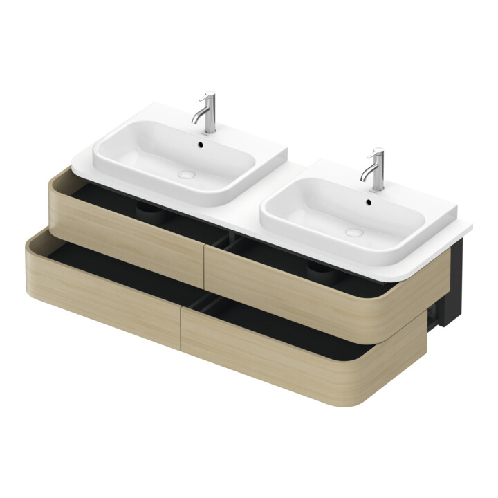 Duravit Waschtischunterschrank o. ES Happy D.2 Plus 40,8x160cm, 4 SchKa., BP b, Medit. Eiche