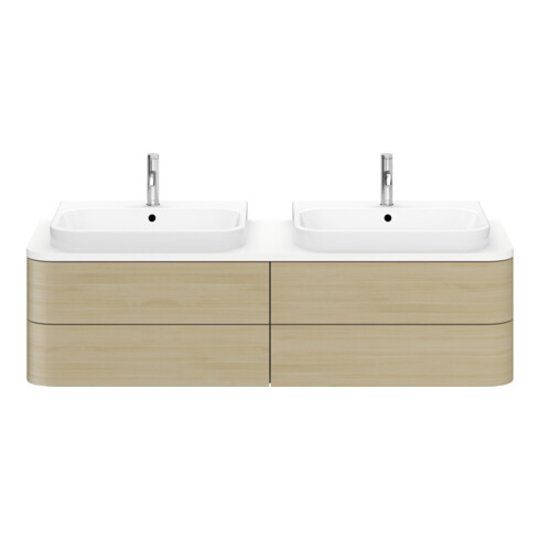 Duravit Waschtischunterschrank o. ES Happy D.2 Plus 40,8x160cm, 4 SchKa., BP b, Medit. Eiche