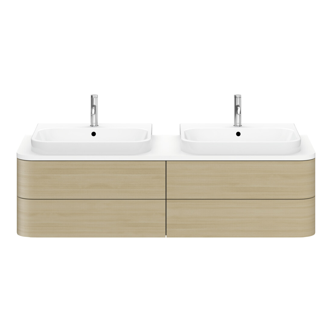 Duravit Waschtischunterschrank o. ES Happy D.2 Plus 40,8x160cm, 4 SchKa., BP b, Medit. Eiche