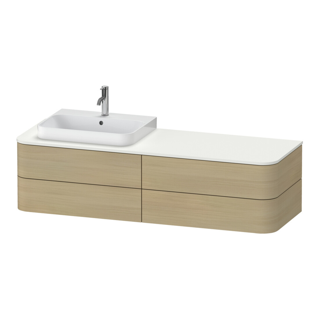 Duravit Waschtischunterschrank o. ES Happy D.2 Plus 40,8x160cm, 4 SchKa., BP l, Medit. Eiche