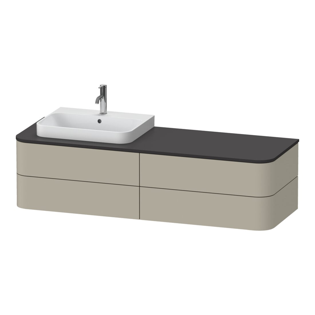 Duravit Waschtischunterschrank o. ES Happy D.2 Plus 40,8x160cm, 4 SchKa., BP l, Tau s-matt