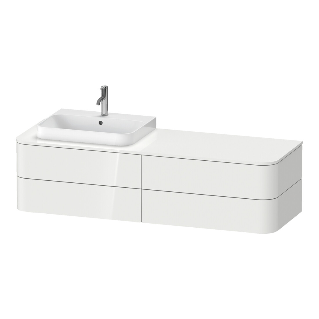 Duravit Waschtischunterschrank o. ES Happy D.2 Plus 40,8x160cm, 4 SchKa., BP r, Medit. Eiche
