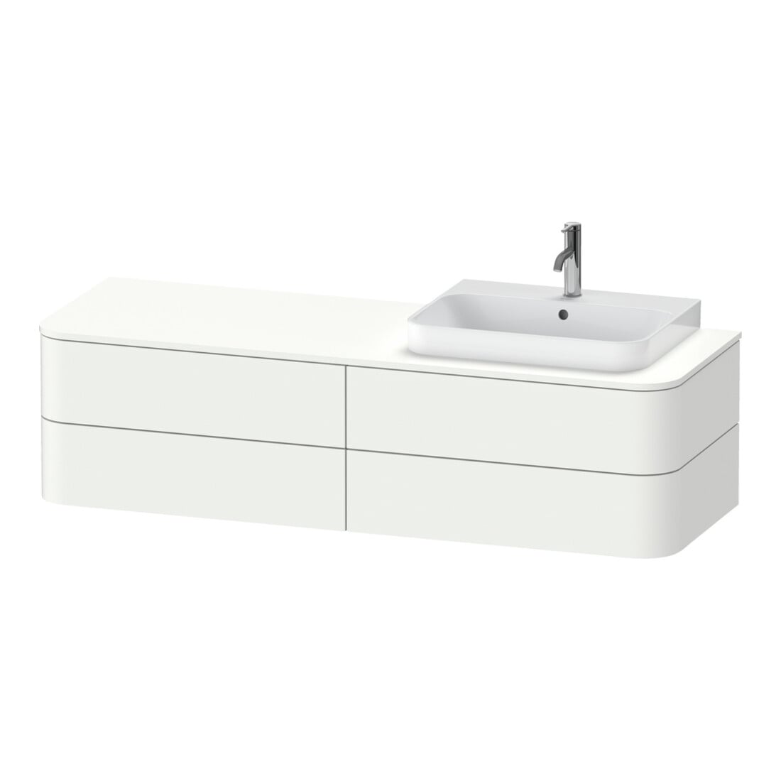 Duravit Waschtischunterschrank o. ES Happy D.2 Plus 40,8x160cm, 4 SchKa., BP r, we. s-matt