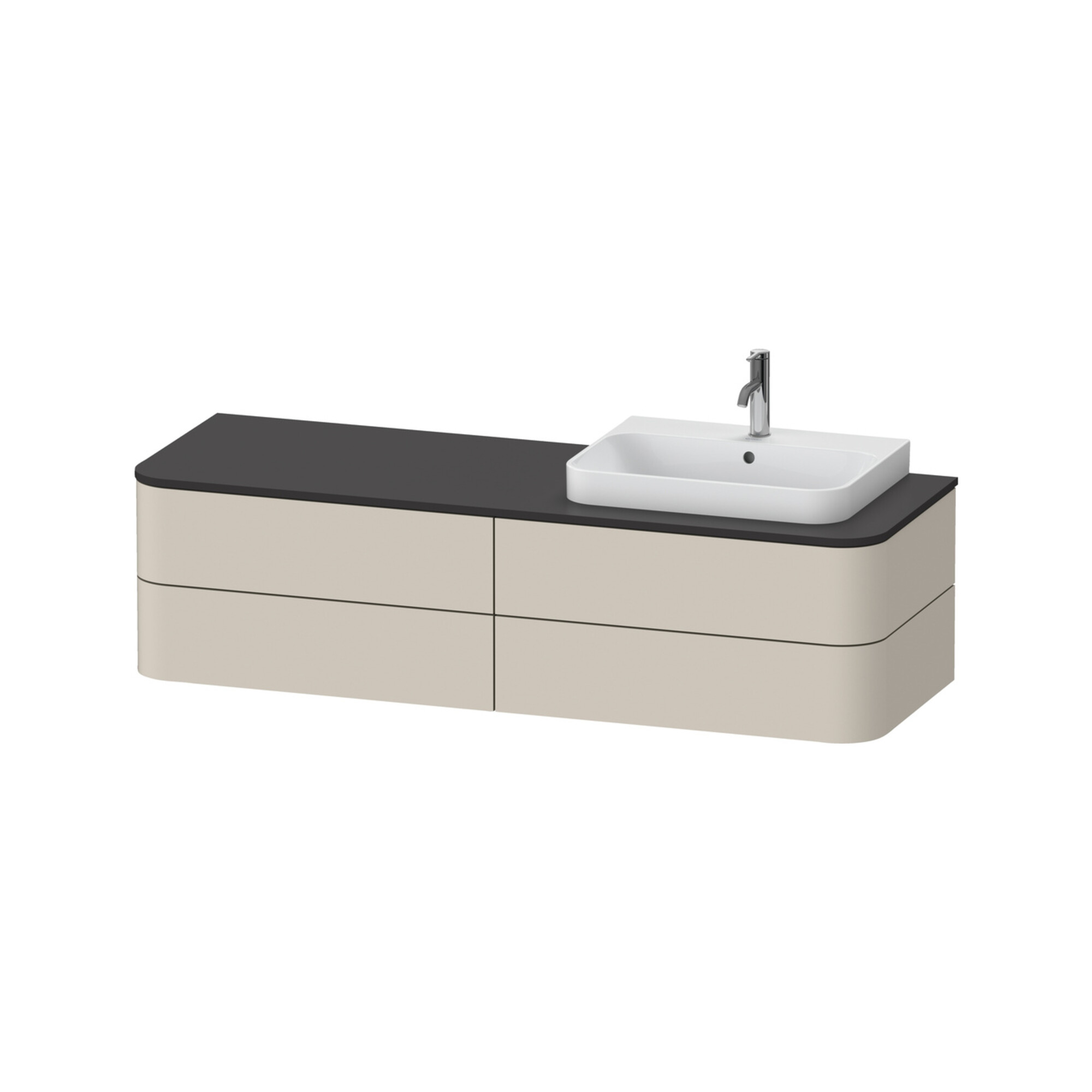 Duravit Waschtischunterschrank o. ES Happy D.2 Plus 40,8x160cm, 4 SchKa., Tau matt, rechts