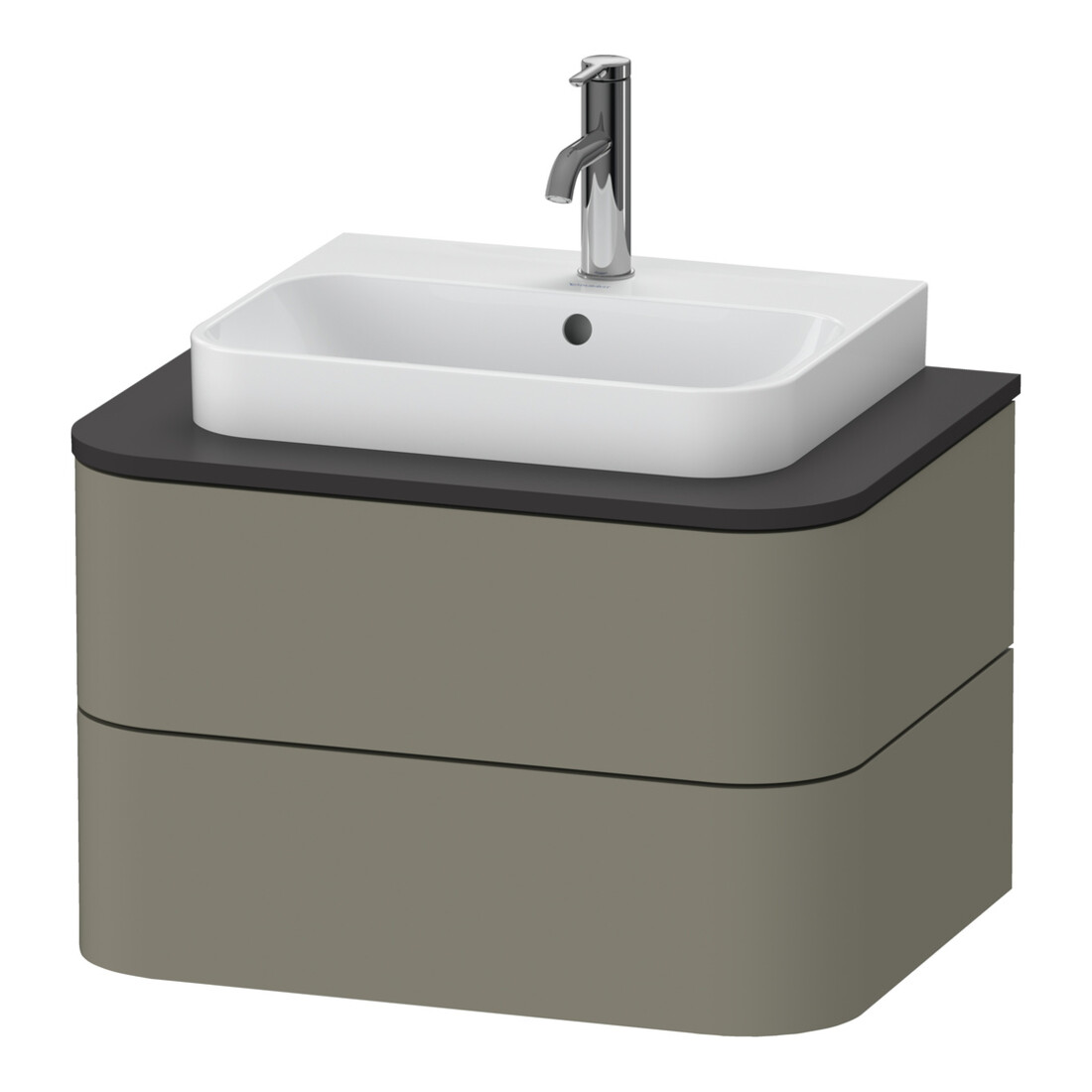 Duravit Waschtischunterschrank o. ES Happy D.2 Plus 40,8x65cm, 2 SchKa., steingrau s-matt