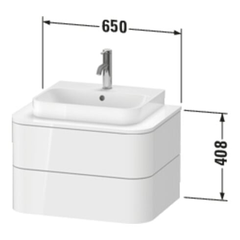 Duravit Waschtischunterschrank o. ES Happy D.2 Plus 40,8x65cm, 2 SchKa., taupe seidenmatt