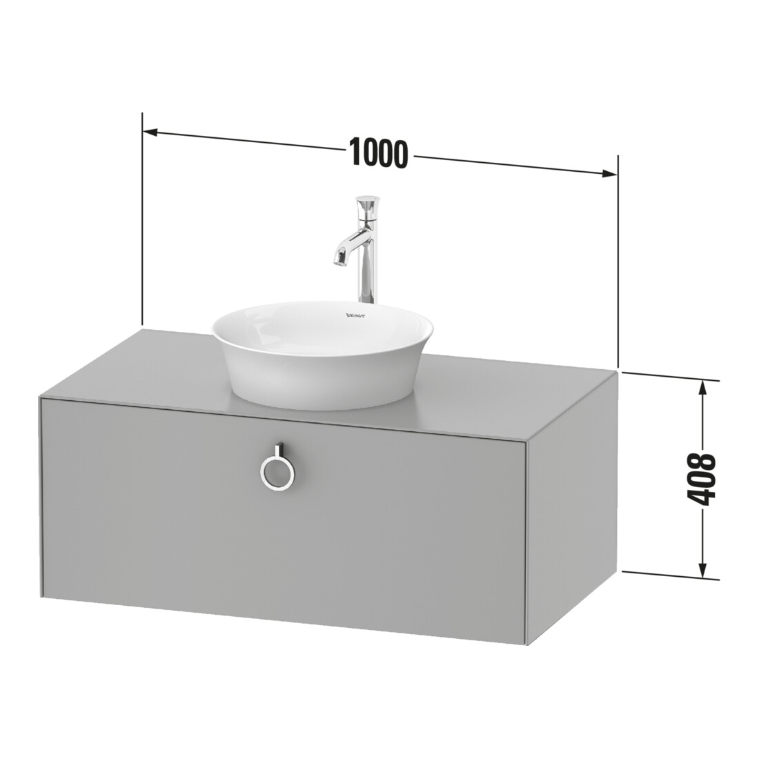 Duravit Waschtischunterschrank o. ES White Tulip 40,8x100x 55, 1 A, m G, E N mas/gra hgl