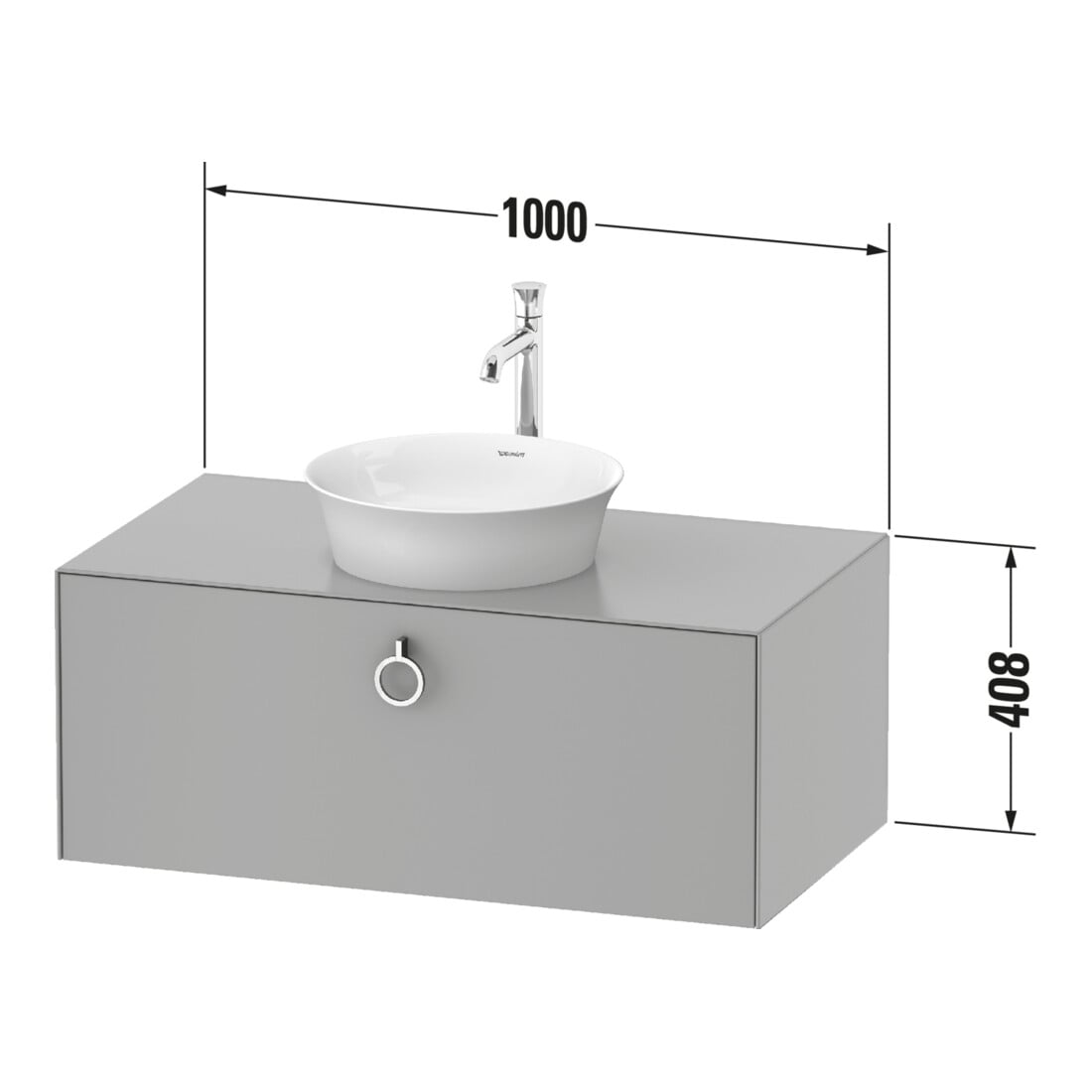 Duravit Waschtischunterschrank o. ES White Tulip 40,8x100x 55, 1 A, m G, steingrau s-matt