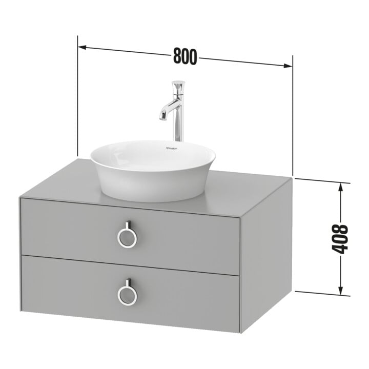 Duravit Waschtischunterschrank o. ES White Tulip 40,8x80x 55, 2 SBK, m G, E N mas/gra hgl