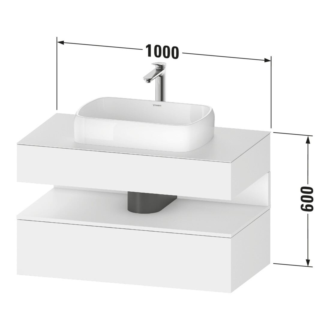 Duravit Waschtischunterschrank Qatego 100x55x60cm, E Ma/Gra m, Pl, Nischenb