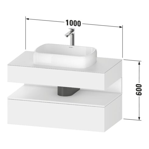 Duravit Waschtischunterschrank Qatego 100x55x60cm, gra m/Gr m, Pl, Nischenb