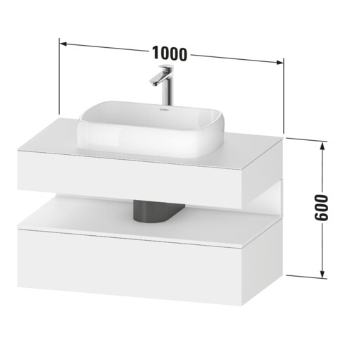 Duravit Waschtischunterschrank Qatego 100x55x60cm, T m/ba m, Pl, 1 Schubkast.