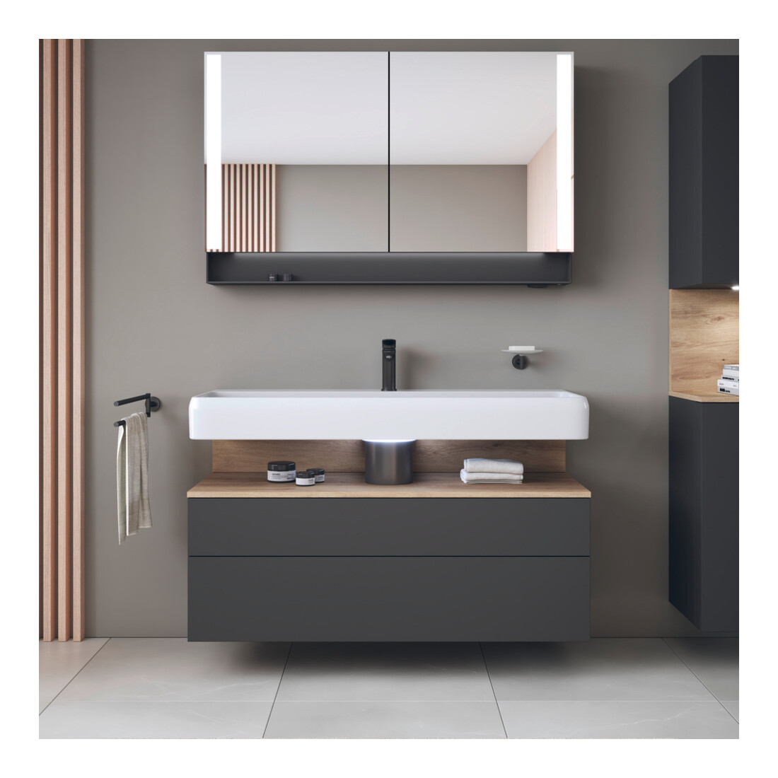 Duravit Waschtischunterschrank Qatego 119x47x59cm, E Ma/Gra m, 1 Kast, m B