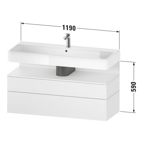 Duravit Waschtischunterschrank Qatego 119x47x59cm, E sw/E N, 1 Kast, m B