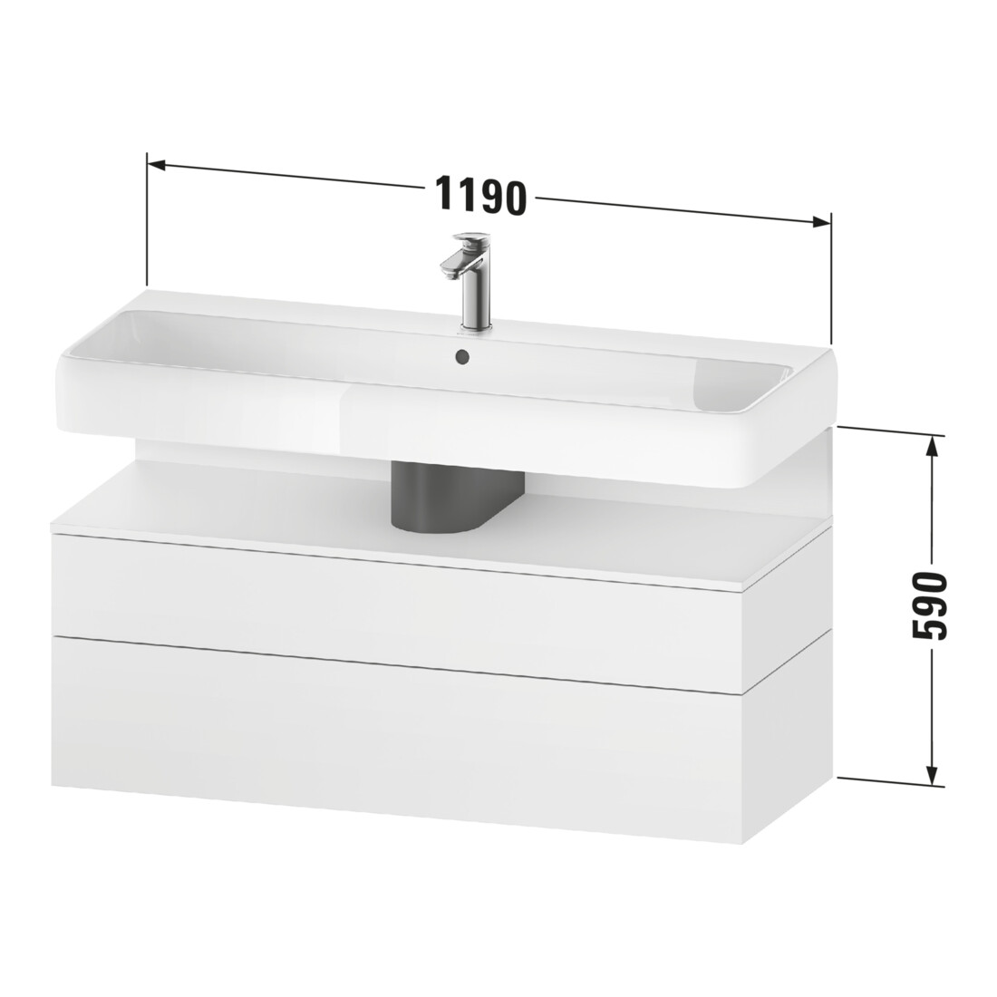 Duravit Waschtischunterschrank Qatego 119x47x59cm, gra m/E s, 1 Kast, m B