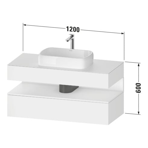 Duravit Waschtischunterschrank Qatego 120x55x60cm, E Ma/Gra m, Pl, 1 Kast