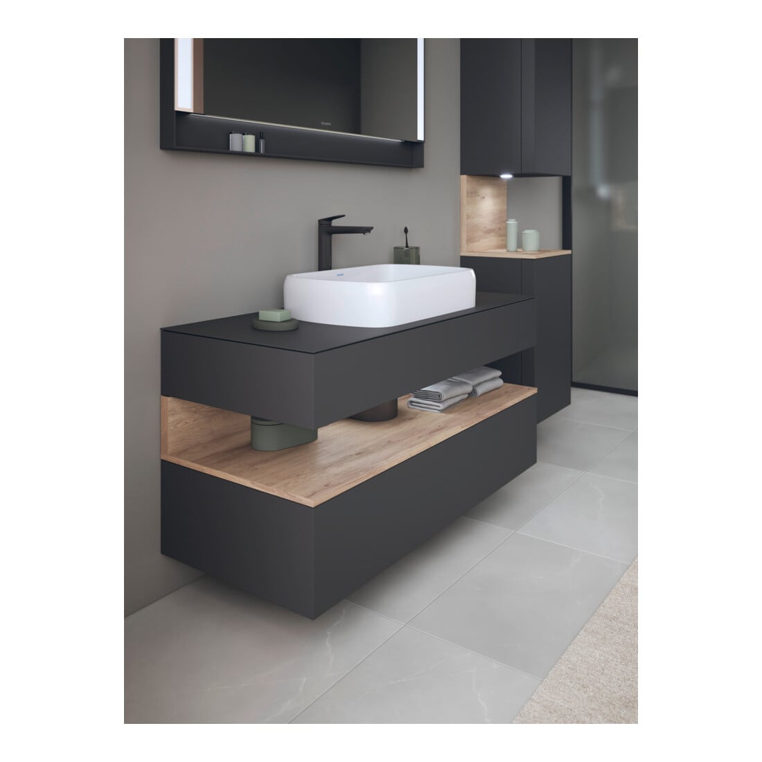 Duravit Waschtischunterschrank Qatego 120x55x60cm, E Ma/Gra m, Pl, Nischenb