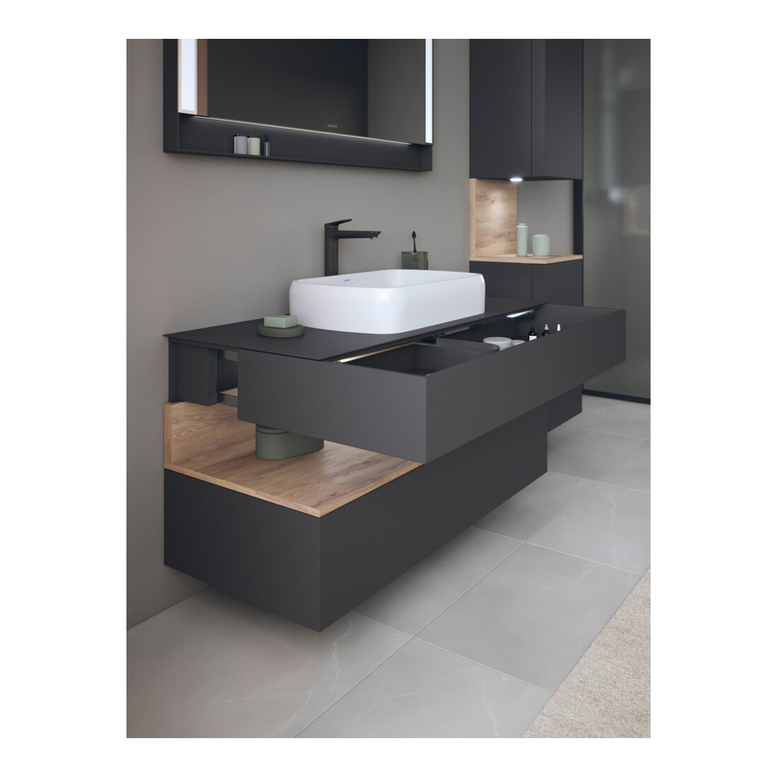 Duravit Waschtischunterschrank Qatego 120x55x60cm, E Ma/Gra m, Pl, Nischenb