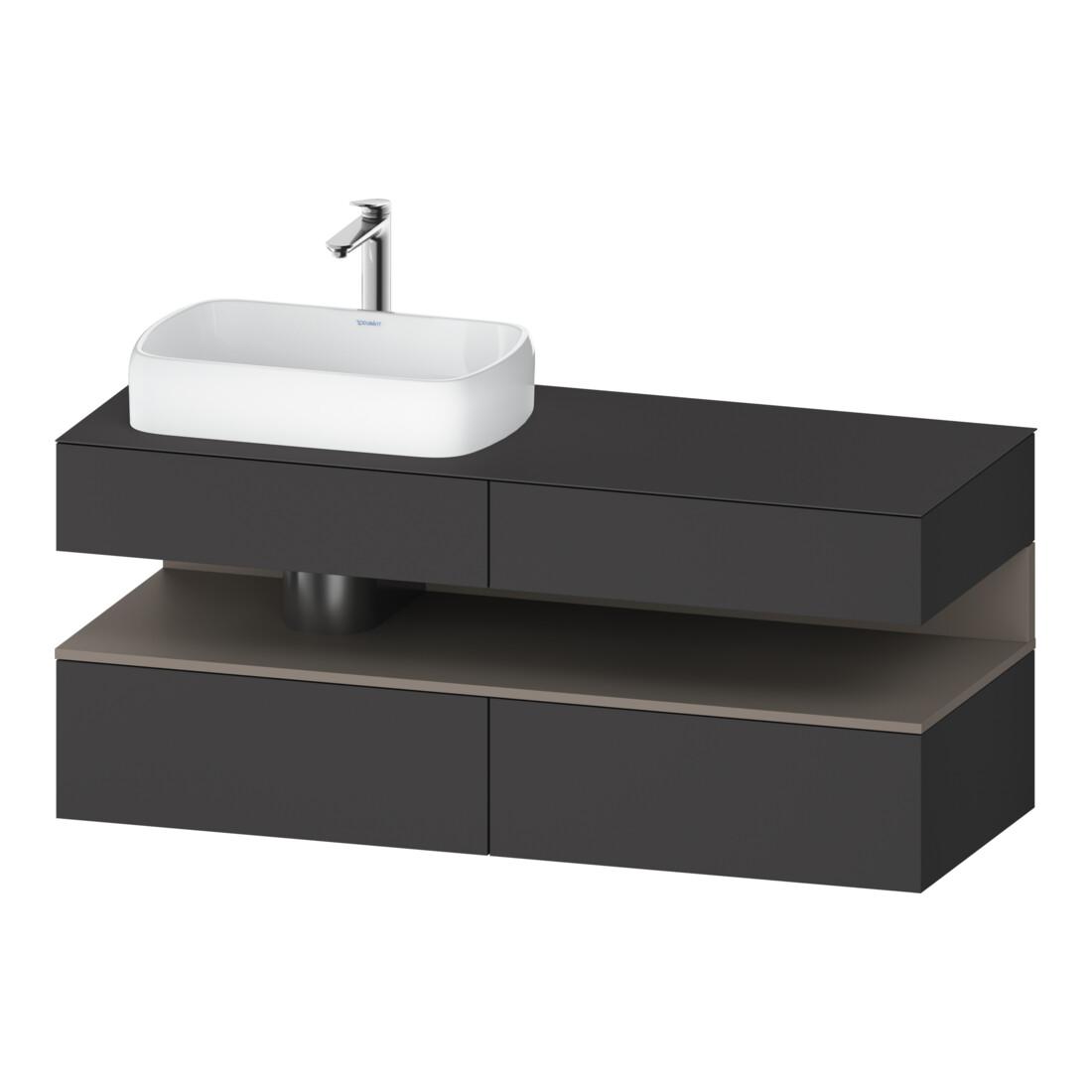 Duravit Waschtischunterschrank Qatego 140x55x60cm, ba m/Gr m, Pl, Beck. li