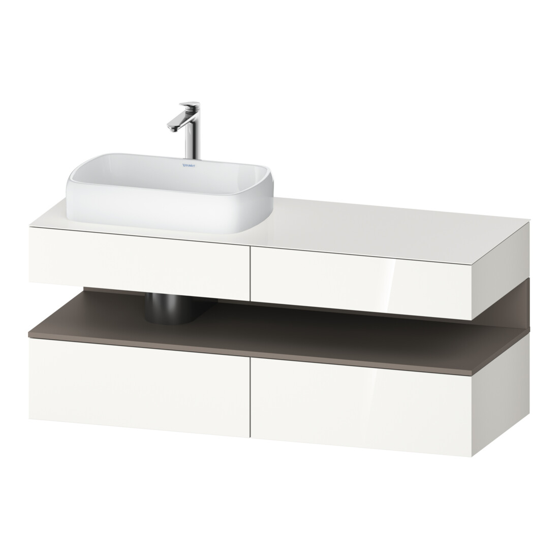 Duravit Waschtischunterschrank Qatego 140x55x60cm, ba m/we g, Pl, Beck. li