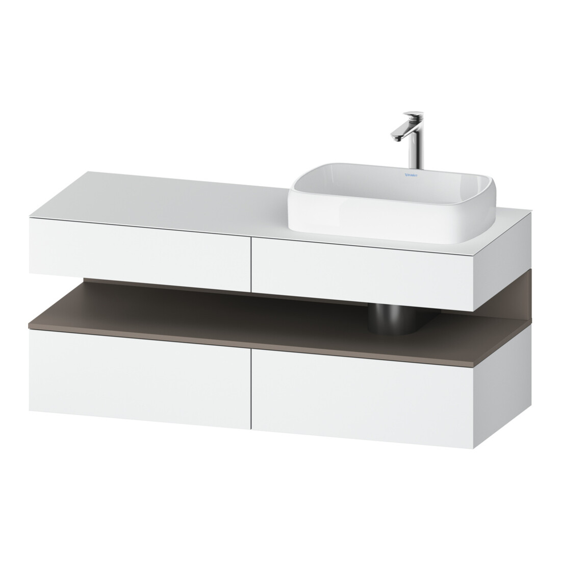 Duravit Waschtischunterschrank Qatego 140x55x60cm, ba m/we m, Pl, Beck. re