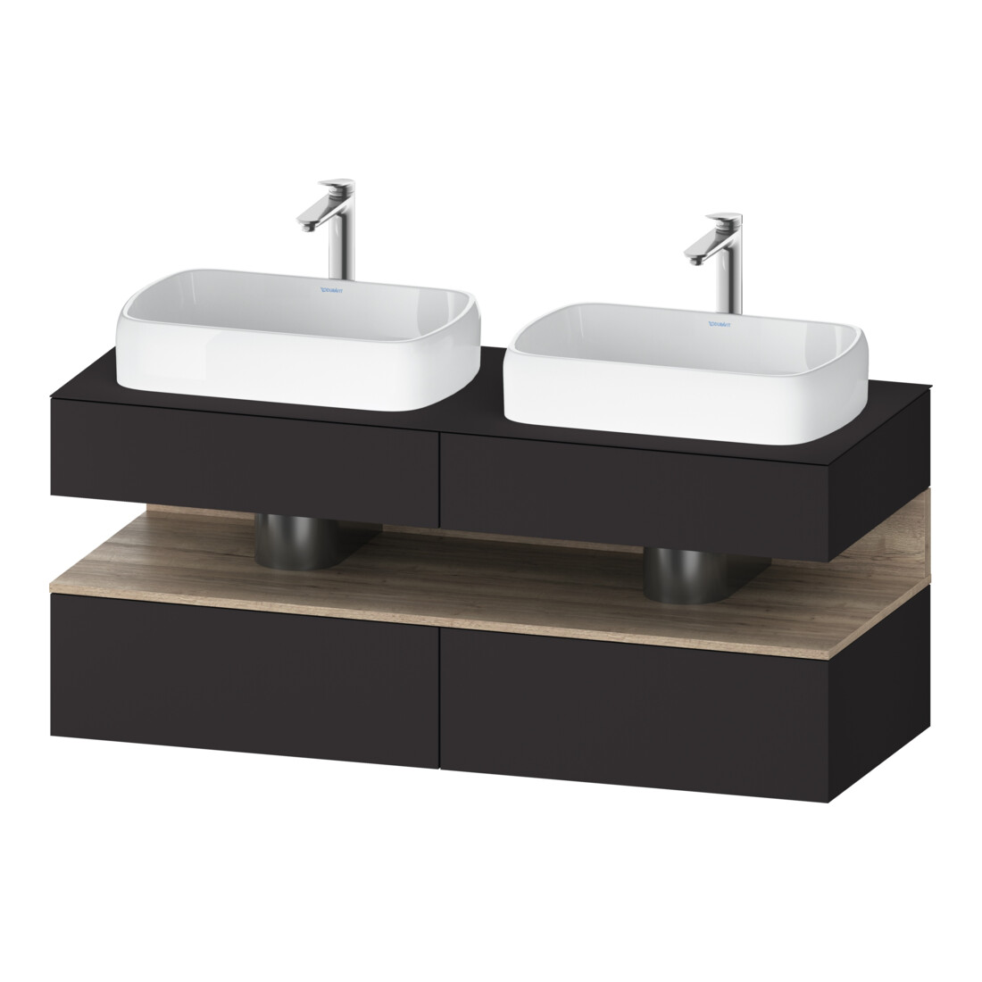 Duravit Waschtischunterschrank Qatego 140x55x60cm, E Ma/Gra m, Pl, B bs, B