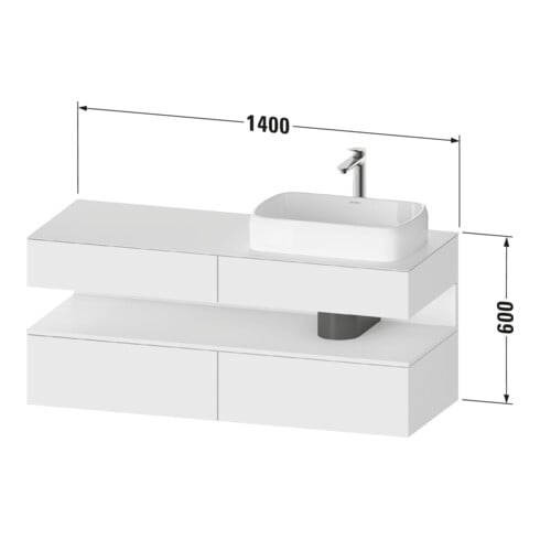 Duravit Waschtischunterschrank Qatego 140x55x60cm, E Ma/Gra m, Pl, B r, B
