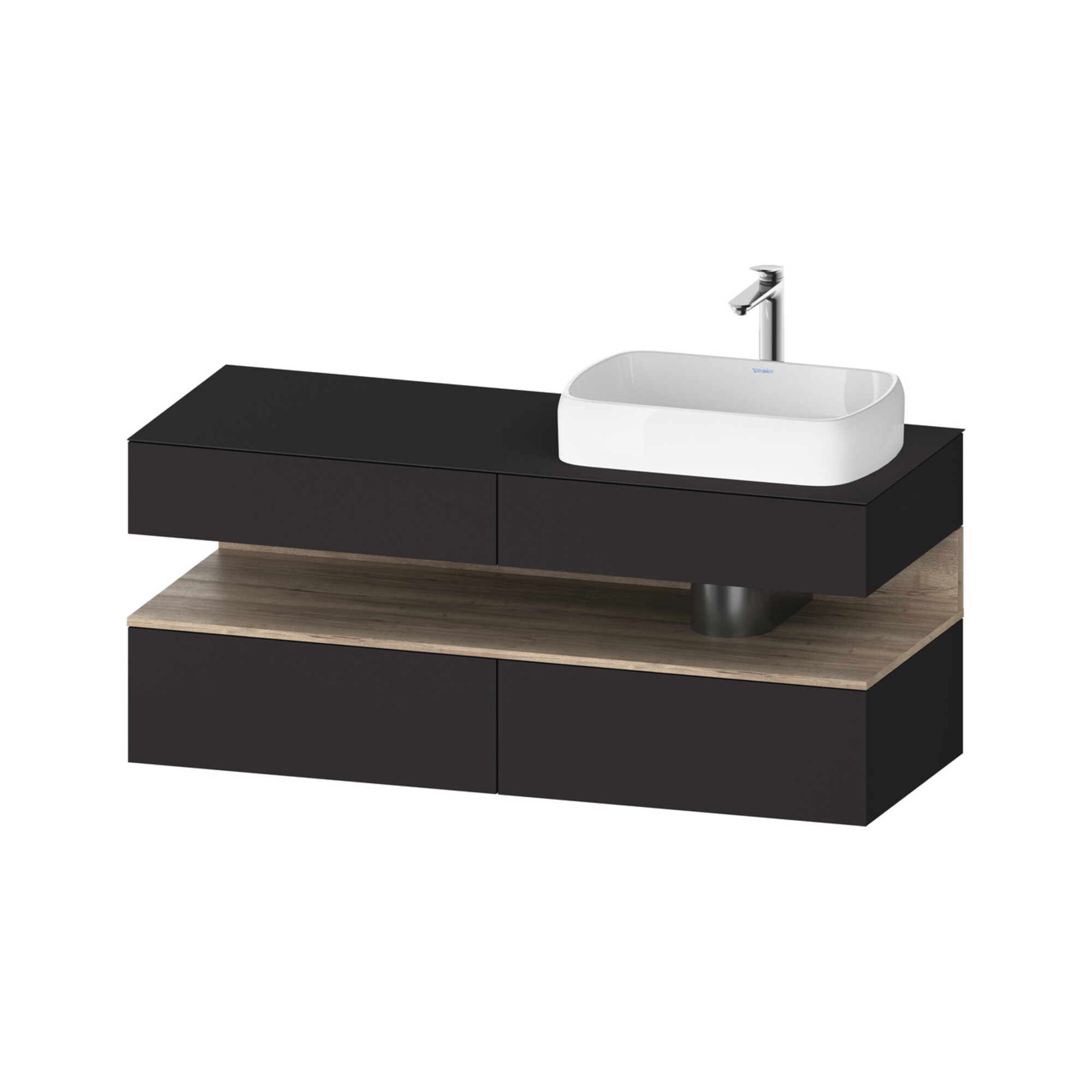 Duravit Waschtischunterschrank Qatego 140x55x60cm, E Ma/Gra m, Pl, Beck. re