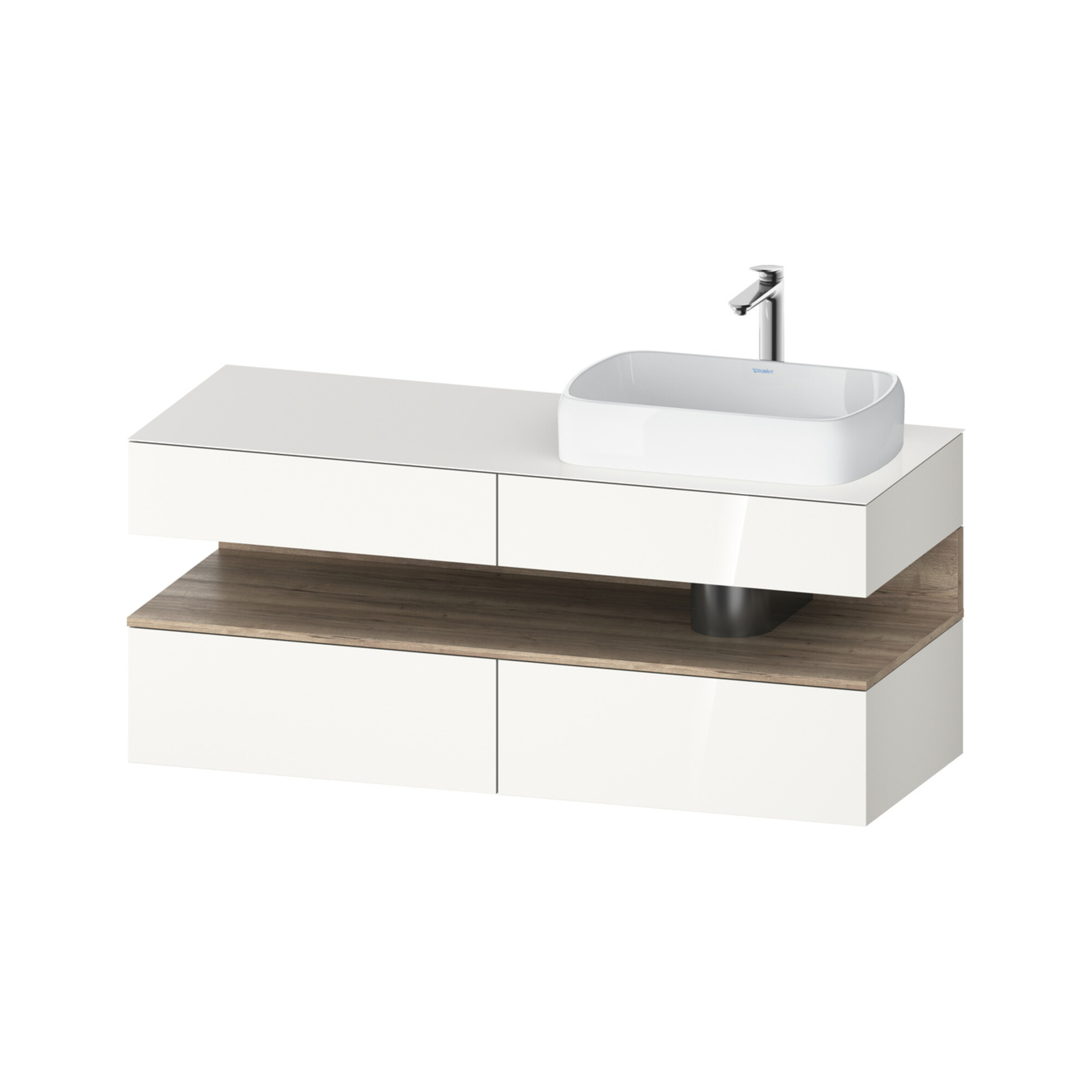 Duravit Waschtischunterschrank Qatego 140x55x60cm, E Ma/w g, Pl, Beck. re