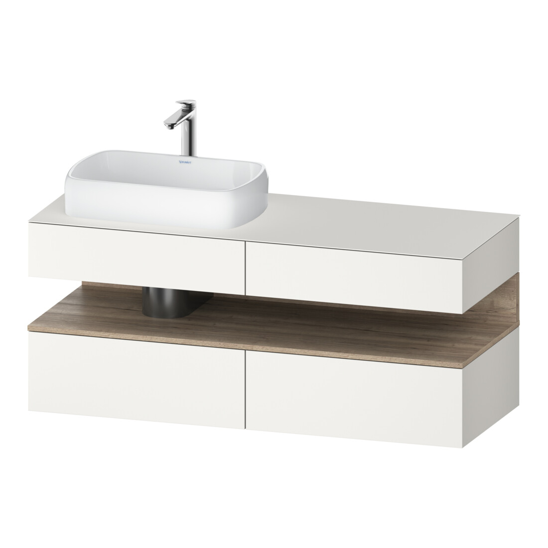 Duravit Waschtischunterschrank Qatego 140x55x60cm, E Ma/w m, Pl, B l, Nischenb