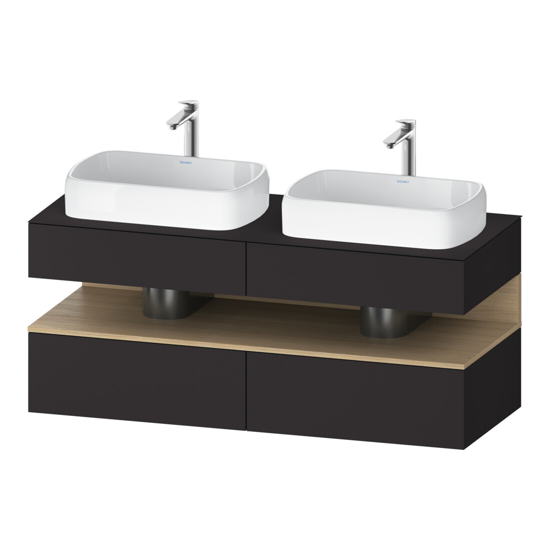 Duravit Waschtischunterschrank Qatego 140x55x60cm, E na/gra m, Pl, B bs, B