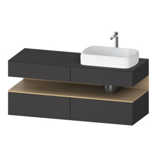 Duravit Waschtischunterschrank Qatego 140x55x60cm, E na/gra m, Pl, B r, B