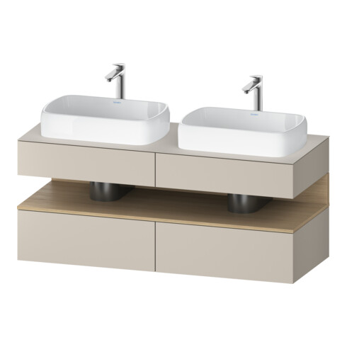 Duravit Waschtischunterschrank Qatego 140x55x60cm, E na/tau m, Pl, B beids.