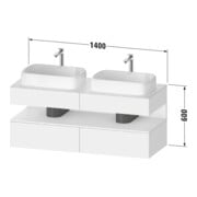 Duravit Waschtischunterschrank Qatego 140x55x60cm, E sw/Bas m, Pl, B bs, B-3