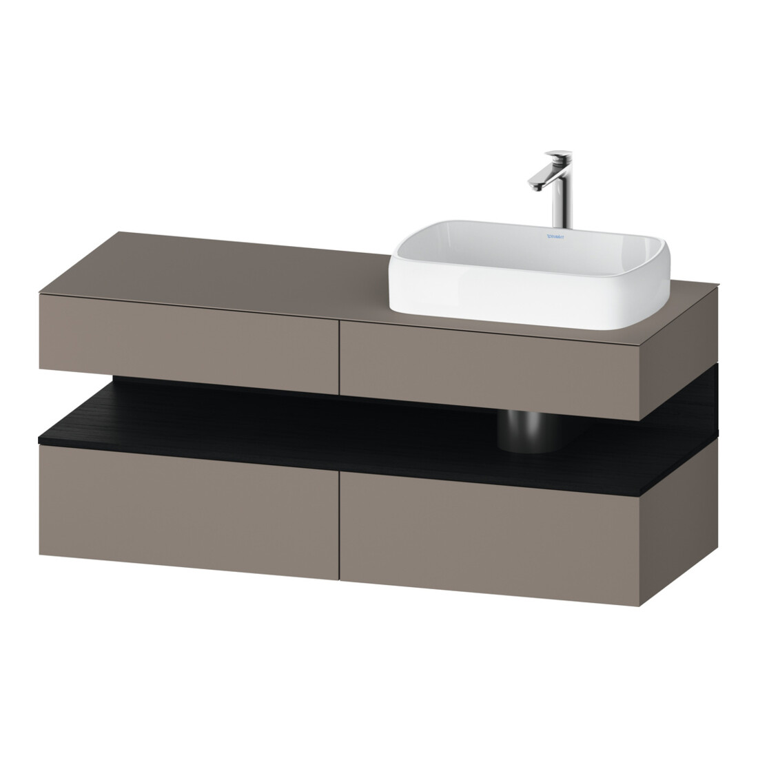 Duravit Waschtischunterschrank Qatego 140x55x60cm, E sw/Bas m, Pl, Beck. re