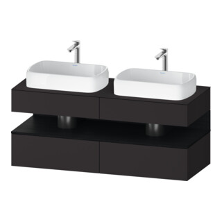 Duravit Waschtischunterschrank Qatego 140x55x60cm, E sw/gra m, Pl, B beids.