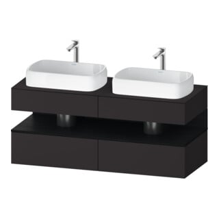 Duravit Waschtischunterschrank Qatego 140x55x60cm, E sw/gra m, Pl, B bs, B