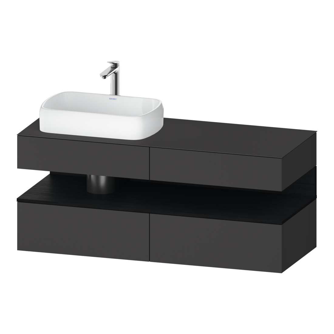 Duravit Waschtischunterschrank Qatego 140x55x60cm, E sw/gra m, Pl, B l, B