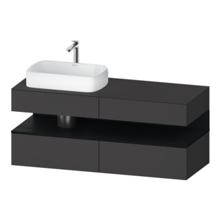 Duravit Waschtischunterschrank Qatego 140x55x60cm, E sw/gra m, Pl, Beck. li
