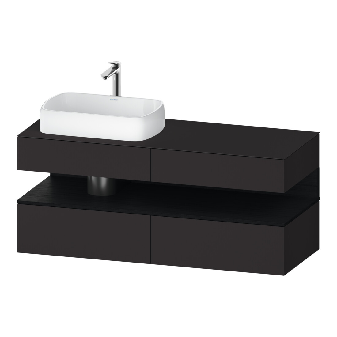 Duravit Waschtischunterschrank Qatego 140x55x60cm, E sw/gra m, Pl, Beck. li