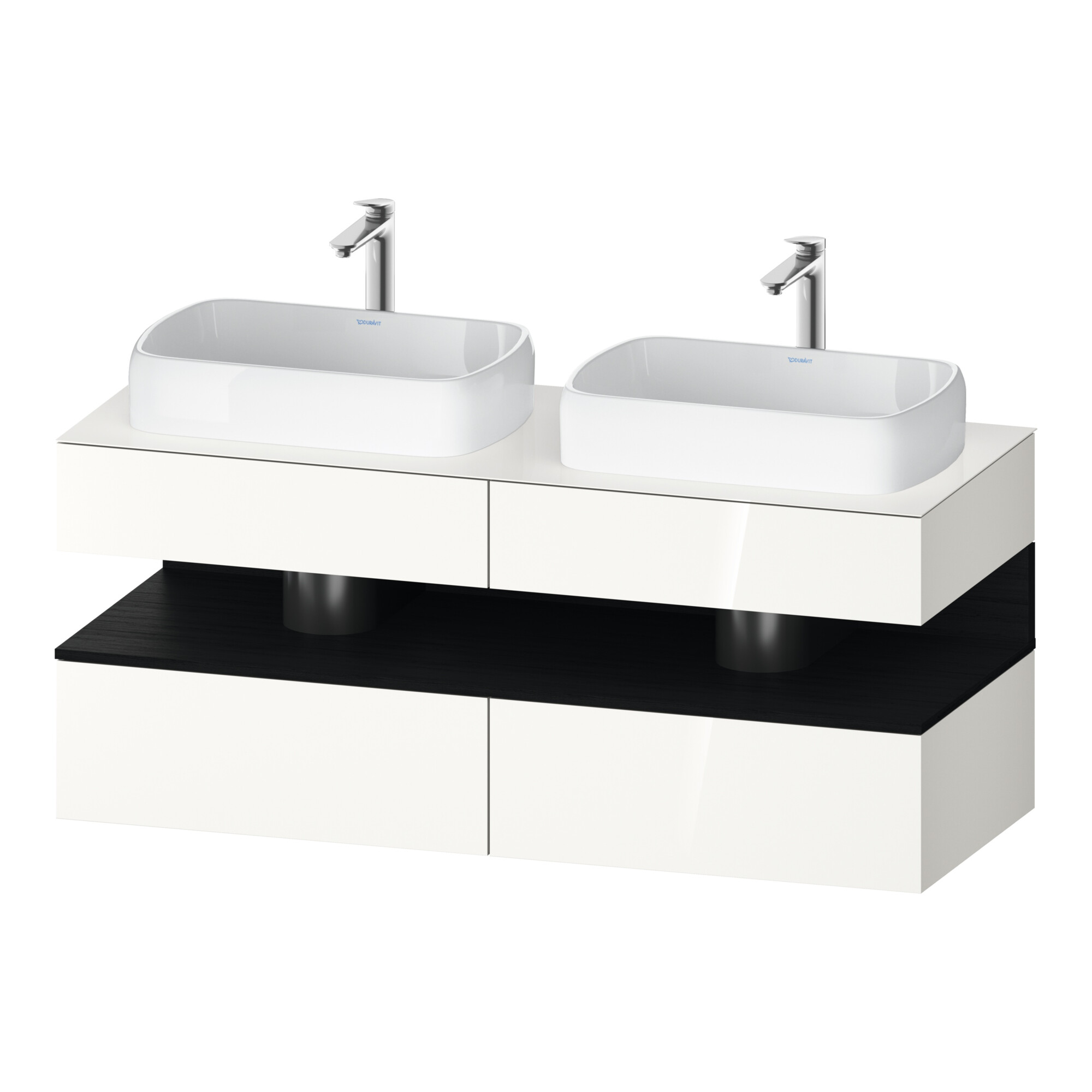 Duravit Waschtischunterschrank Qatego 140x55x60cm, E sw/we g, Pl, Beck. beids.