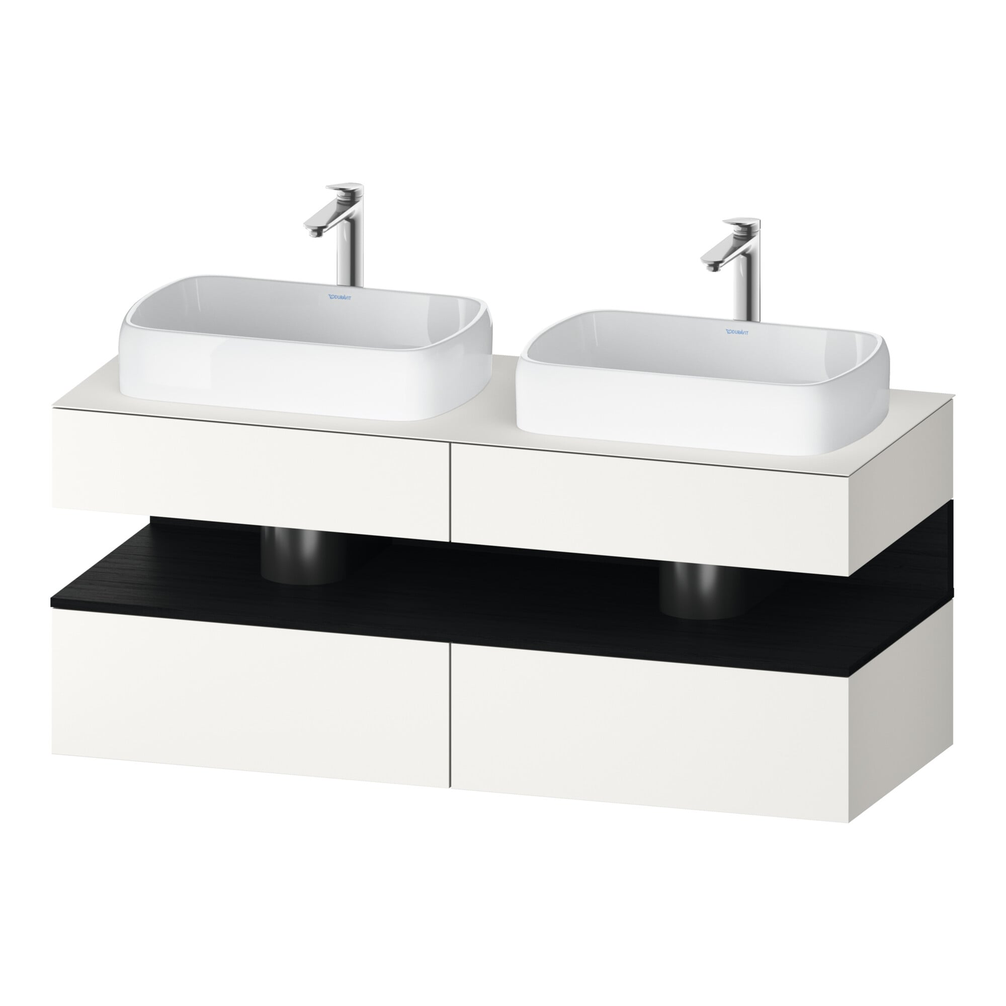 Duravit Waschtischunterschrank Qatego 140x55x60cm, E sw/we m, Pl, Beck. beids.
