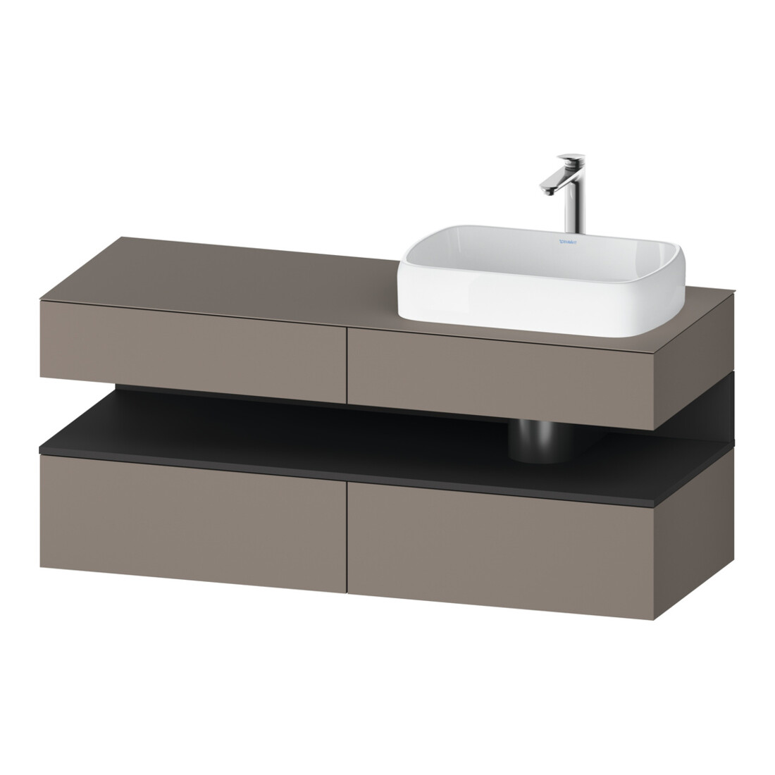 Duravit Waschtischunterschrank Qatego 140x55x60cm, gra m/ba m, Pl, Beck. re