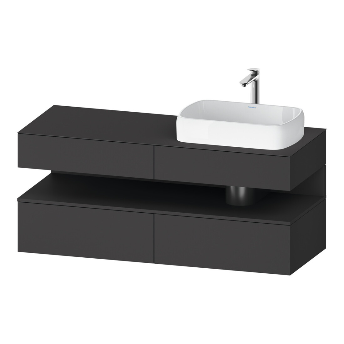 Duravit Waschtischunterschrank Qatego 140x55x60cm, gra m, Pl, B re, Nischenb