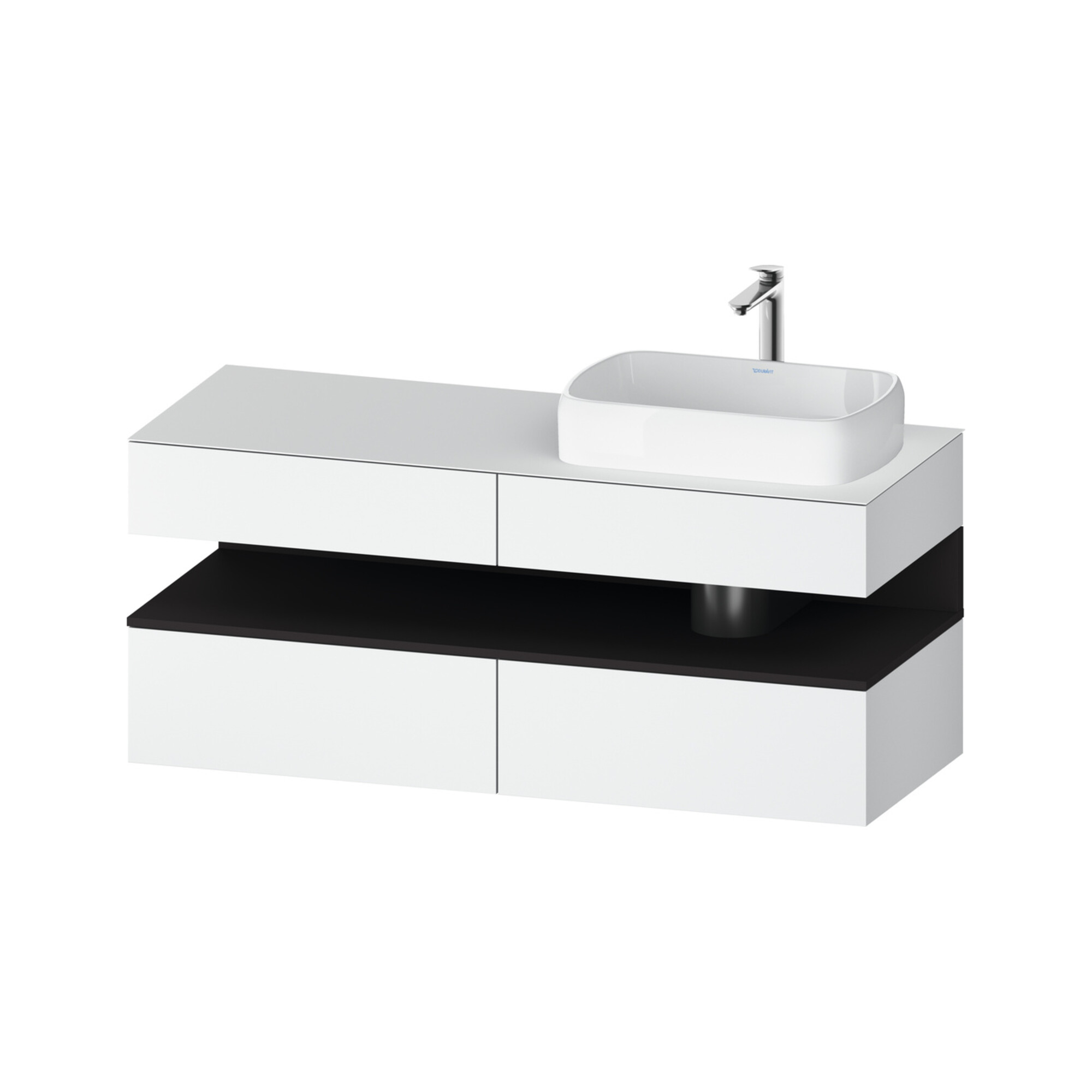 Duravit Waschtischunterschrank Qatego 140x55x60cm, gra m/we m, Pl, B r, B