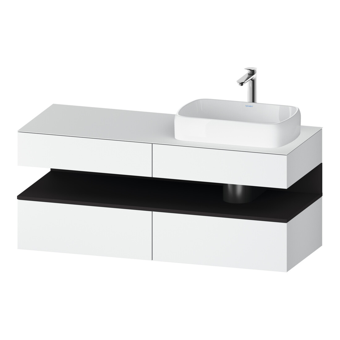 Duravit Waschtischunterschrank Qatego 140x55x60cm, gra m/we m, Pl, Beck. re