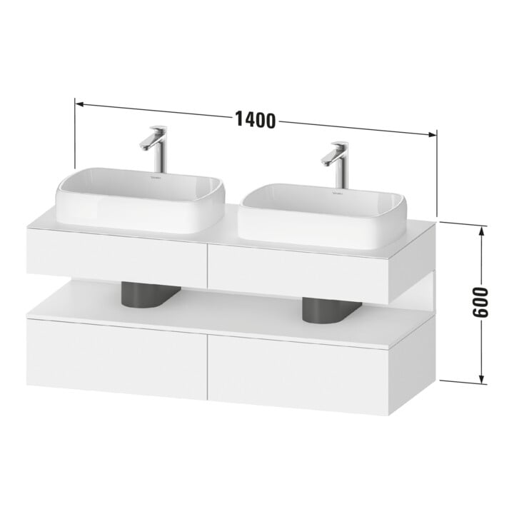 Duravit Waschtischunterschrank Qatego 140x55x60cm, T m/Gr m, Pl, B bs, B