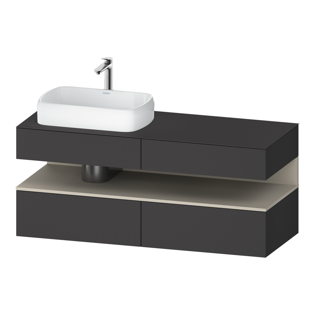 Duravit Waschtischunterschrank Qatego 140x55x60cm, T m/Gr m, Pl, Beck. li