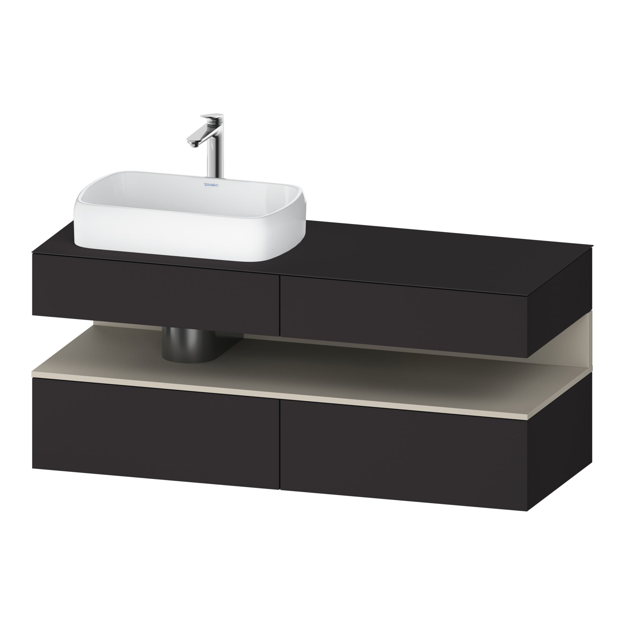 Duravit Waschtischunterschrank Qatego 140x55x60cm, T m/Gr m, Pl, Beck. li