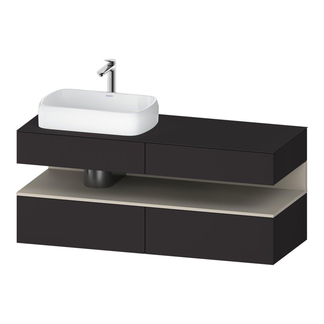 Duravit Waschtischunterschrank Qatego 140x55x60cm, T m/Gr m, Pl, Beck. li
